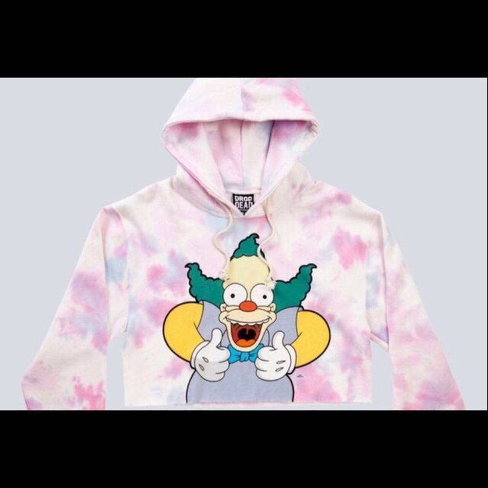 DropDead Krusty the clown cropped hoodie